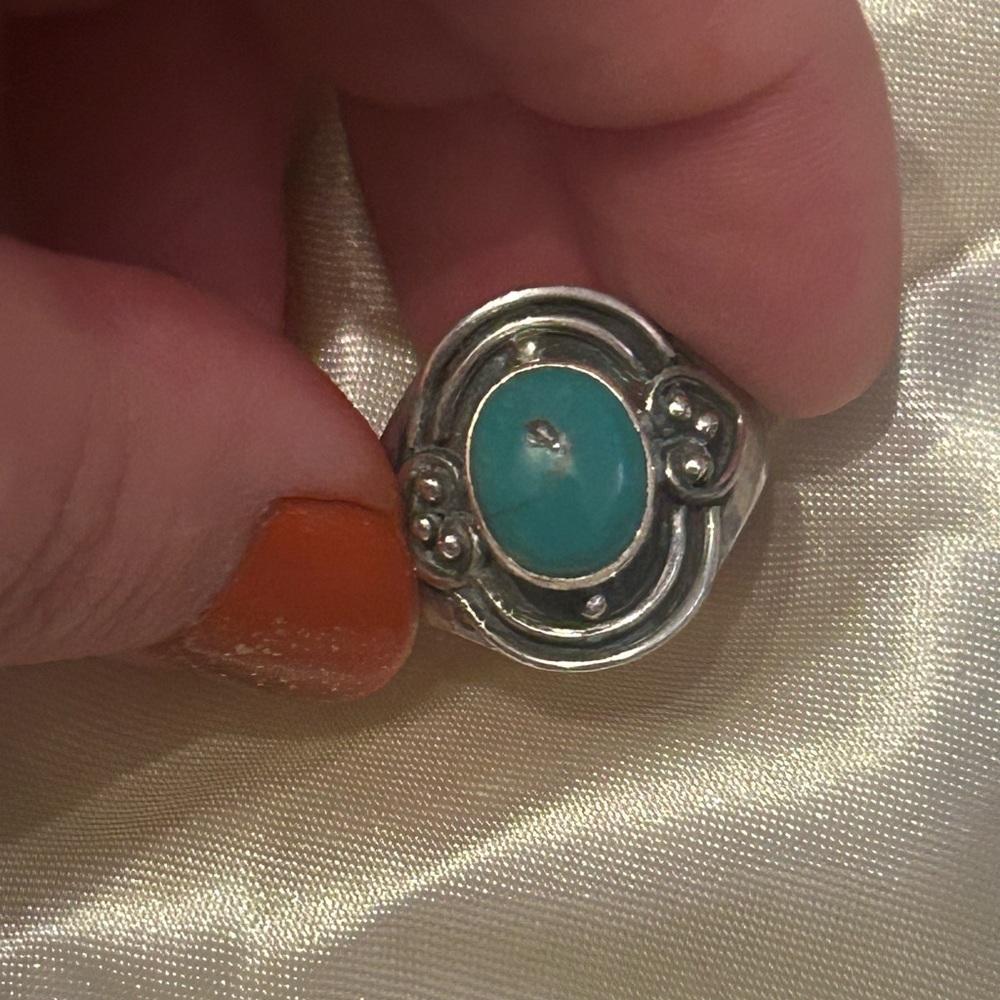 Sterling Silver and Turquoise Ring Adjustable